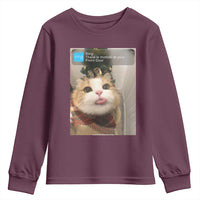 Funny Cat Christmas Youth Sweatshirt Ring There is Motion at Your Front Door Meme Xmas Tree - Wonder Print Shop