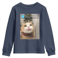 Funny Cat Christmas Youth Sweatshirt Ring There is Motion at Your Front Door Meme Xmas Tree - Wonder Print Shop