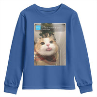 Funny Cat Christmas Youth Sweatshirt Ring There is Motion at Your Front Door Meme Xmas Tree - Wonder Print Shop