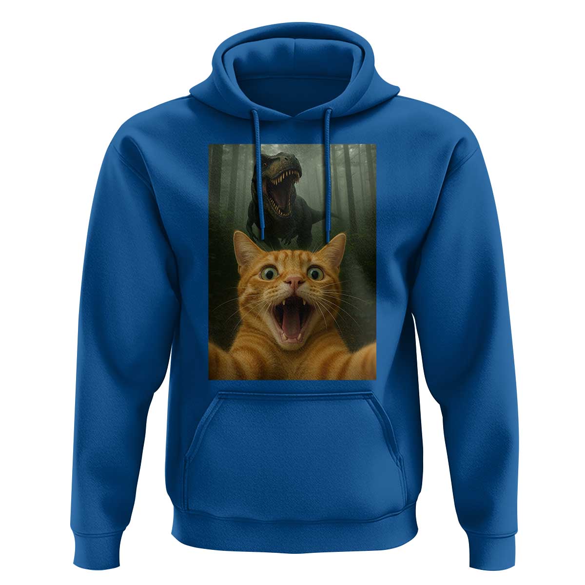 Cat Selfie With Dinosaur Hoodie Funny Cat Gifts - Wonder Print Shop