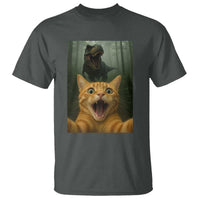 Cat Selfie With Dinosaur T Shirt Funny Cat Gifts - Wonder Print Shop