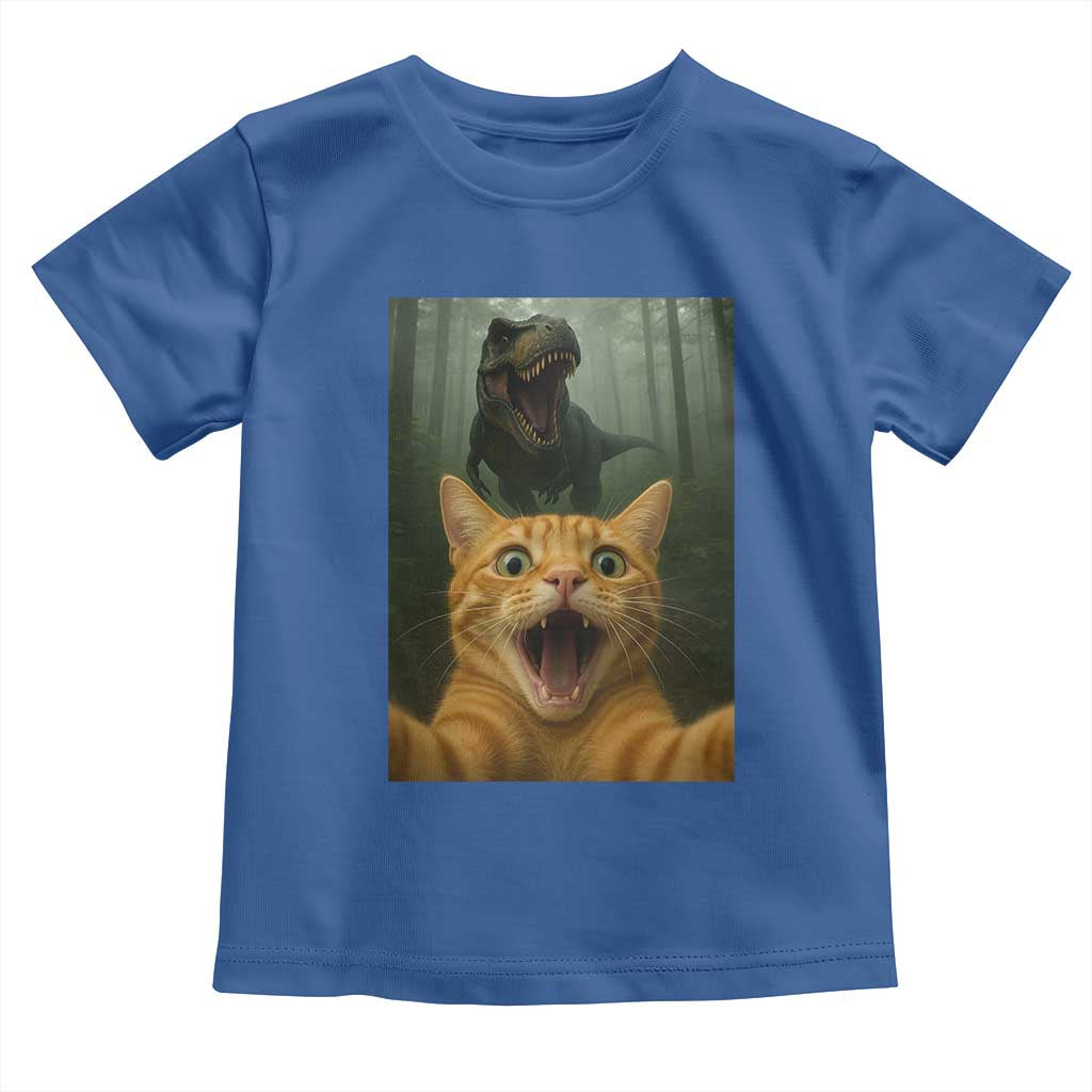Cat Selfie With Dinosaur Toddler T Shirt Funny Cat Gifts - Wonder Print Shop