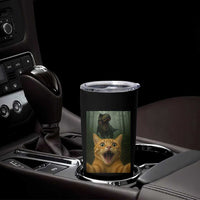 Cat Selfie With Dinosaur Tumbler Cup Funny Cat Gifts - Wonder Print Shop