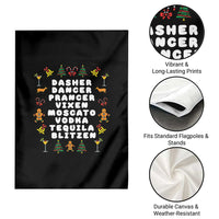 Funny Drinking Christmas Garden Flag Merry Christmas Dasher Dancer Prancer Vixen - Wonder Print Shop