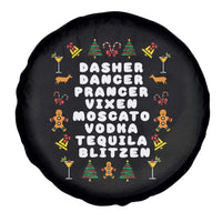 Funny Drinking Christmas Spare Tire Cover Merry Christmas Dasher Dancer Prancer Vixen - Wonder Print Shop