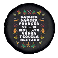 Funny Drinking Christmas Spare Tire Cover Merry Christmas Dasher Dancer Prancer Vixen - Wonder Print Shop