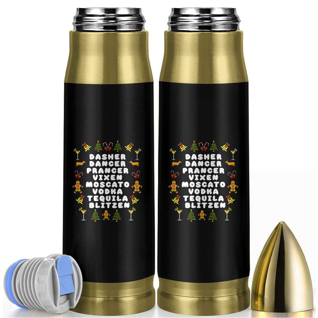 Funny Drinking Christmas Bullet Tumbler Merry Christmas Dasher Dancer Prancer Vixen - Wonder Print Shop