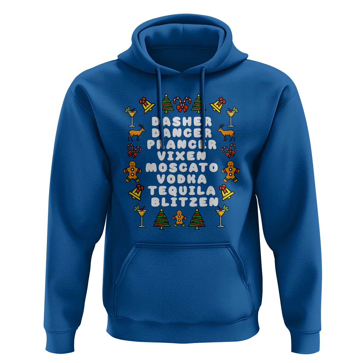 Funny Drinking Christmas Hoodie Merry Christmas Dasher Dancer Prancer Vixen - Wonder Print Shop