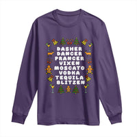 Funny Drinking Christmas Long Sleeve Shirt Merry Christmas Dasher Dancer Prancer Vixen - Wonder Print Shop