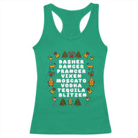 Funny Drinking Christmas Racerback Tank Top Merry Christmas Dasher Dancer Prancer Vixen - Wonder Print Shop