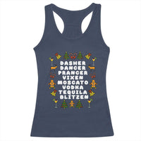 Funny Drinking Christmas Racerback Tank Top Merry Christmas Dasher Dancer Prancer Vixen - Wonder Print Shop