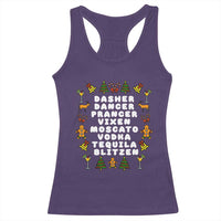 Funny Drinking Christmas Racerback Tank Top Merry Christmas Dasher Dancer Prancer Vixen - Wonder Print Shop