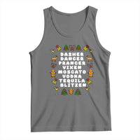 Funny Drinking Christmas Tank Top Merry Christmas Dasher Dancer Prancer Vixen - Wonder Print Shop