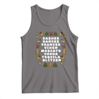 Funny Drinking Christmas Tank Top Merry Christmas Dasher Dancer Prancer Vixen - Wonder Print Shop