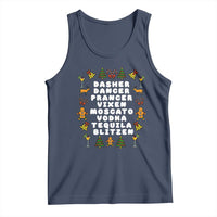 Funny Drinking Christmas Tank Top Merry Christmas Dasher Dancer Prancer Vixen - Wonder Print Shop