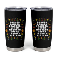 Funny Drinking Christmas Tumbler Cup Merry Christmas Dasher Dancer Prancer Vixen - Wonder Print Shop