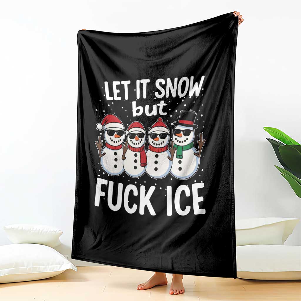 Anti ICE Christmas Throw Blanket Funny Snowman Cute Finger Let It Snow Funny FDT - Wonder Print Shop