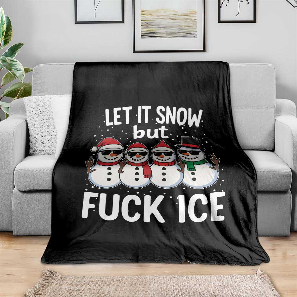 Anti ICE Christmas Throw Blanket Funny Snowman Cute Finger Let It Snow Funny FDT - Wonder Print Shop
