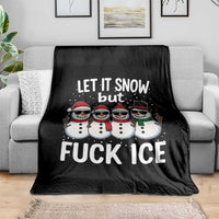 Anti ICE Christmas Throw Blanket Funny Snowman Cute Finger Let It Snow Funny FDT - Wonder Print Shop