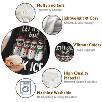 Anti ICE Christmas Throw Blanket Funny Snowman Cute Finger Let It Snow Funny FDT - Wonder Print Shop