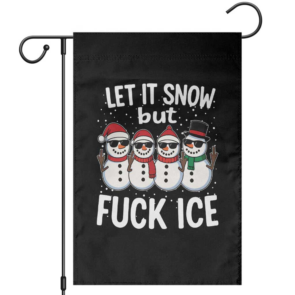 Anti ICE Christmas Garden Flag Funny Snowman Cute Finger Let It Snow Funny FDT - Wonder Print Shop