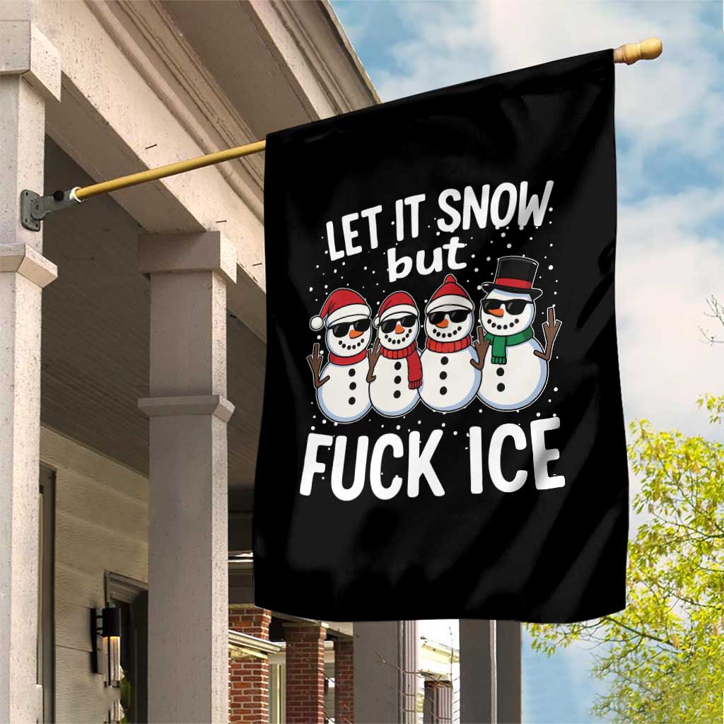 Anti ICE Christmas Garden Flag Funny Snowman Cute Finger Let It Snow Funny FDT - Wonder Print Shop
