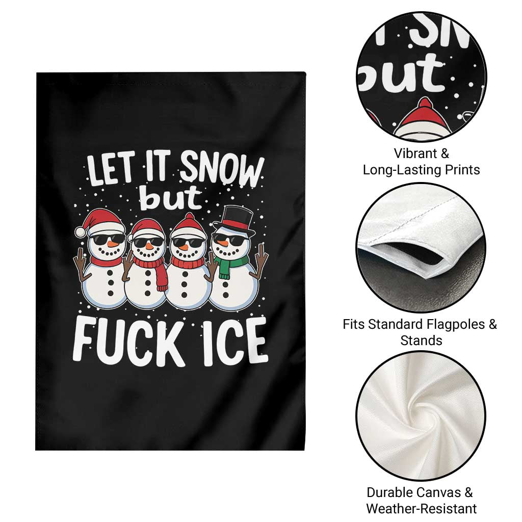 Anti ICE Christmas Garden Flag Funny Snowman Cute Finger Let It Snow Funny FDT - Wonder Print Shop