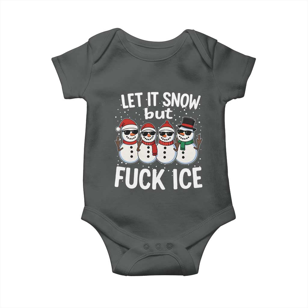 Anti ICE Christmas Baby Onesie Funny Snowman Cute Finger Let It Snow Funny FDT - Wonder Print Shop