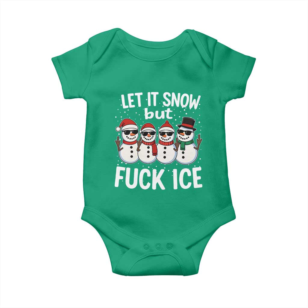 Anti ICE Christmas Baby Onesie Funny Snowman Cute Finger Let It Snow Funny FDT - Wonder Print Shop