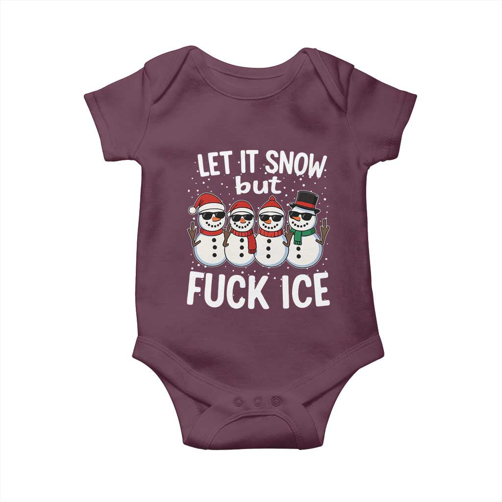 Anti ICE Christmas Baby Onesie Funny Snowman Cute Finger Let It Snow Funny FDT - Wonder Print Shop