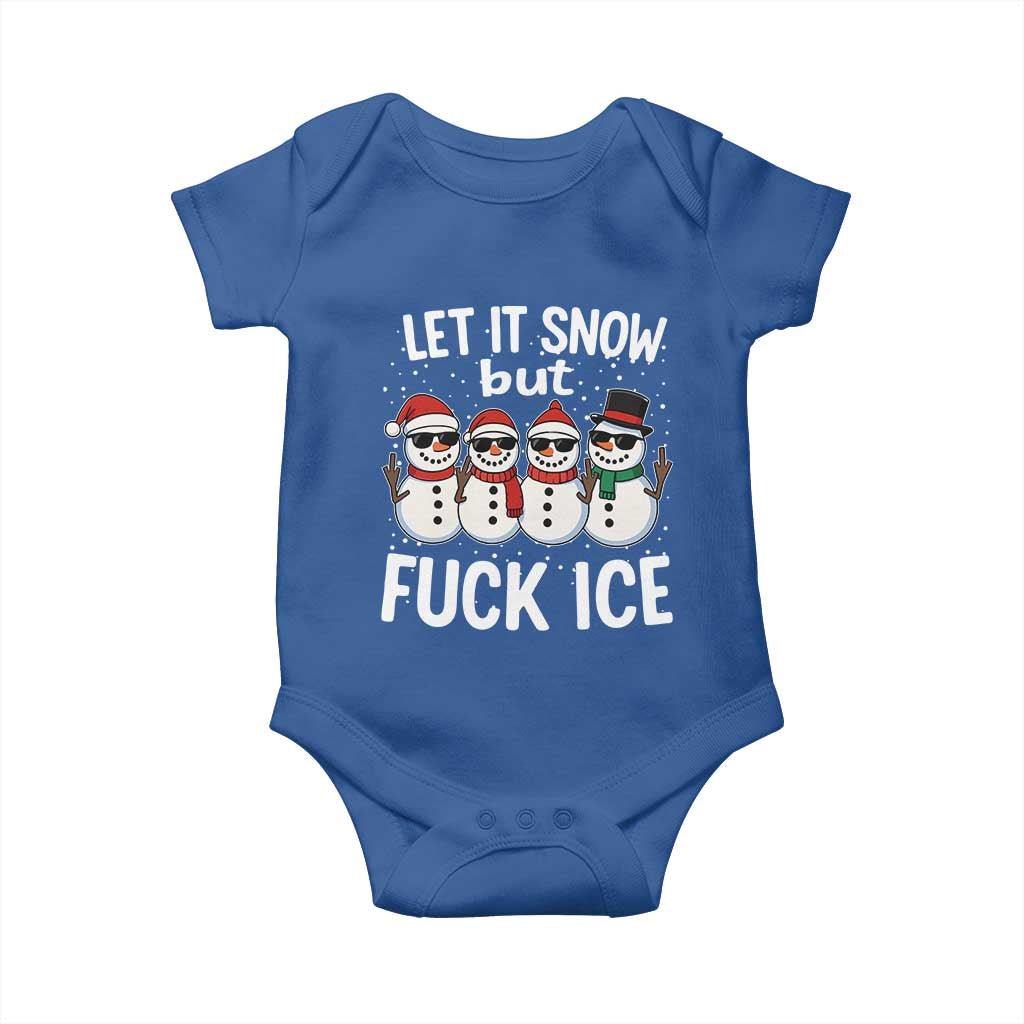 Anti ICE Christmas Baby Onesie Funny Snowman Cute Finger Let It Snow Funny FDT - Wonder Print Shop