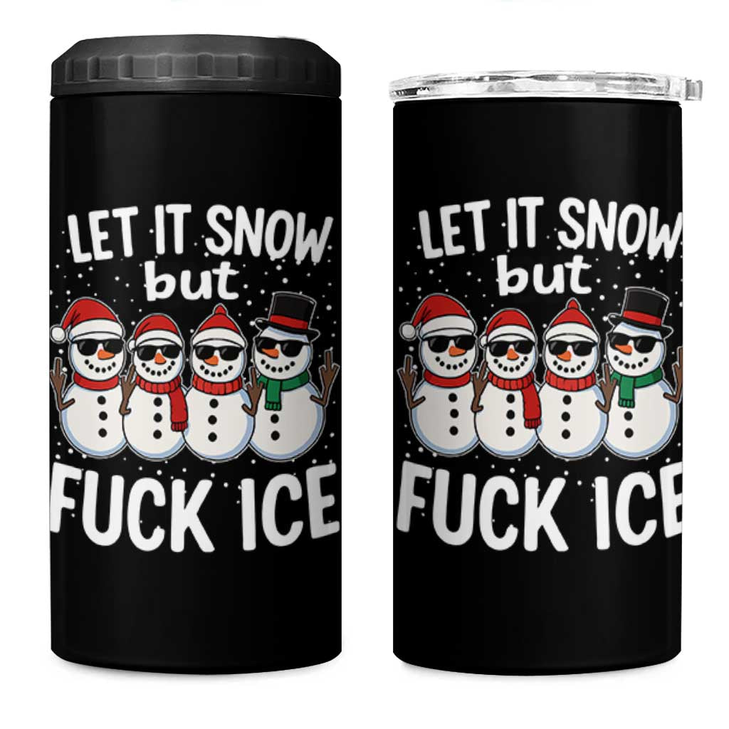 Anti ICE Christmas 4 in 1 Can Cooler Tumbler Funny Snowman Cute Finger Let It Snow Funny FDT - Wonder Print Shop