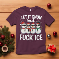 Anti ICE Christmas T Shirt Funny Snowman Cute Finger Let It Snow Funny FDT - Wonder Print Shop