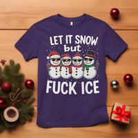 Anti ICE Christmas T Shirt Funny Snowman Cute Finger Let It Snow Funny FDT - Wonder Print Shop
