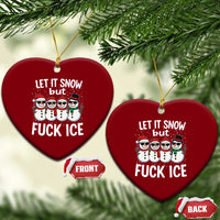 Anti ICE Christmas Ceramic Ornament Funny Snowman Cute Finger Let It Snow Funny FDT - Wonder Print Shop
