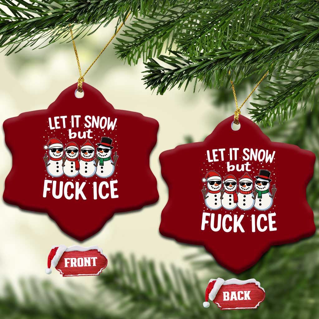 Anti ICE Christmas Ceramic Ornament Funny Snowman Cute Finger Let It Snow Funny FDT - Wonder Print Shop