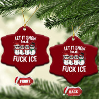 Anti ICE Christmas Ceramic Ornament Funny Snowman Cute Finger Let It Snow Funny FDT - Wonder Print Shop