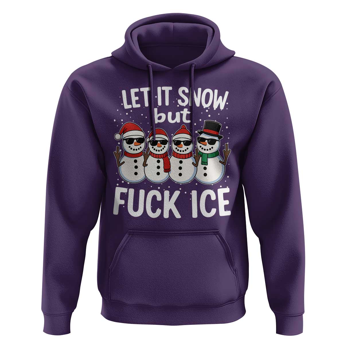 Anti ICE Christmas Hoodie Funny Snowman Cute Finger Let It Snow Funny FDT - Wonder Print Shop