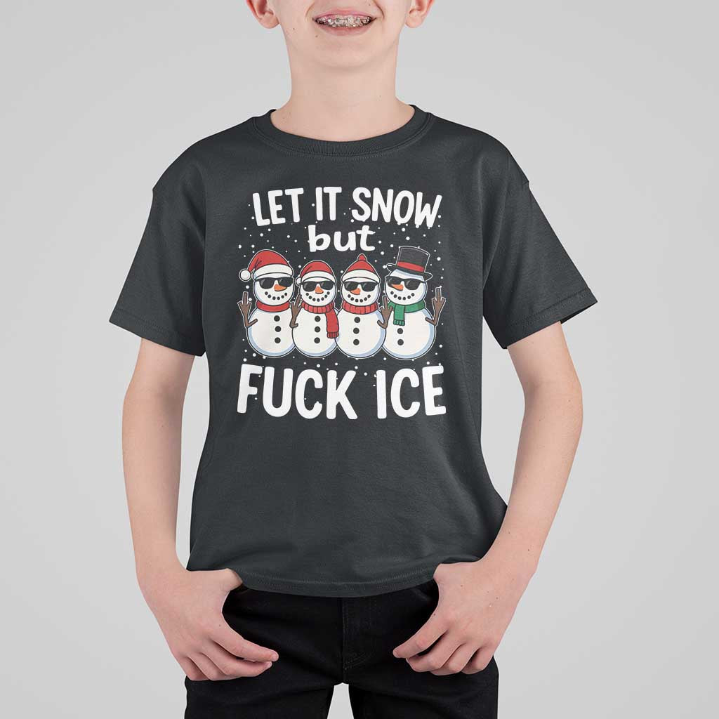 Anti ICE Christmas T Shirt For Kid Funny Snowman Cute Finger Let It Snow Funny FDT - Wonder Print Shop