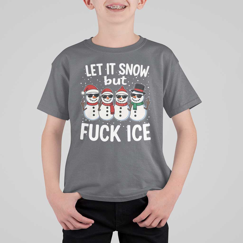 Anti ICE Christmas T Shirt For Kid Funny Snowman Cute Finger Let It Snow Funny FDT - Wonder Print Shop