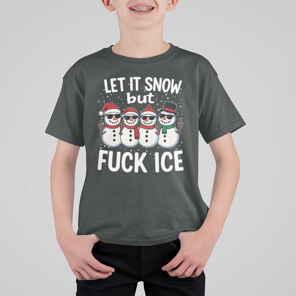 Anti ICE Christmas T Shirt For Kid Funny Snowman Cute Finger Let It Snow Funny FDT - Wonder Print Shop