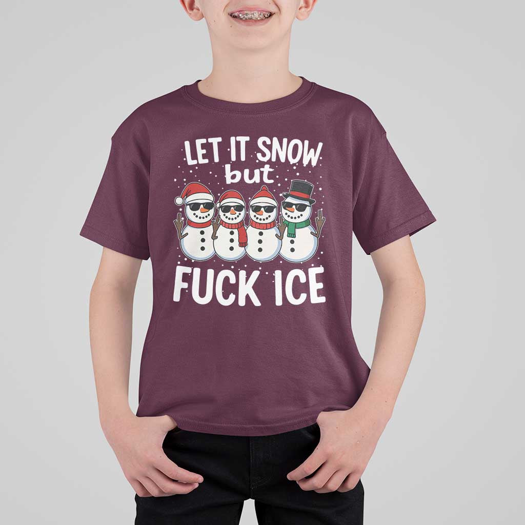 Anti ICE Christmas T Shirt For Kid Funny Snowman Cute Finger Let It Snow Funny FDT - Wonder Print Shop
