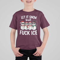 Anti ICE Christmas T Shirt For Kid Funny Snowman Cute Finger Let It Snow Funny FDT - Wonder Print Shop