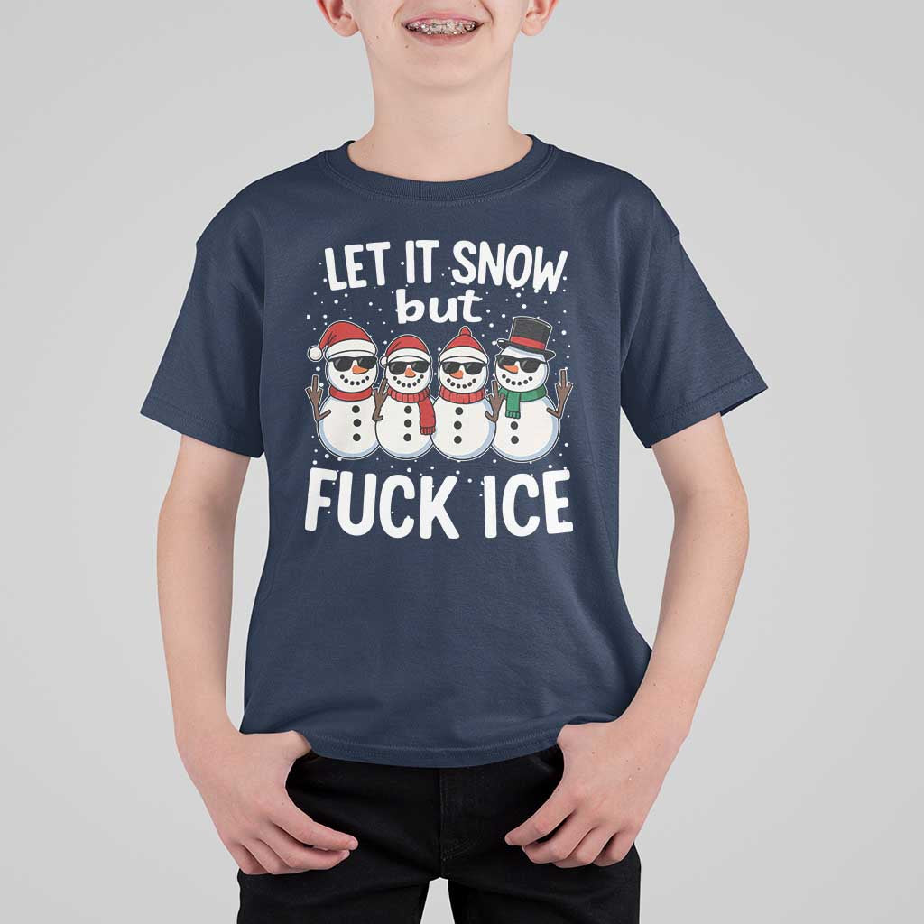 Anti ICE Christmas T Shirt For Kid Funny Snowman Cute Finger Let It Snow Funny FDT - Wonder Print Shop