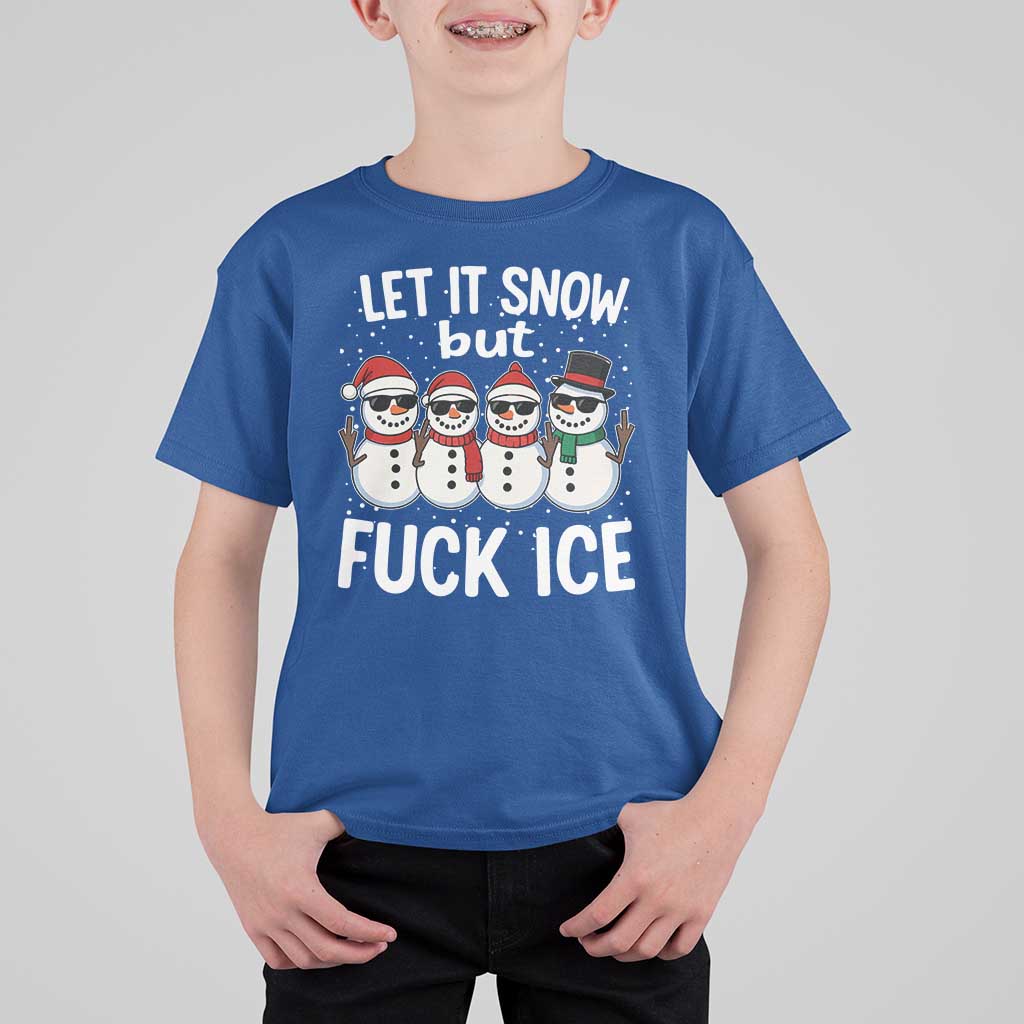 Anti ICE Christmas T Shirt For Kid Funny Snowman Cute Finger Let It Snow Funny FDT - Wonder Print Shop