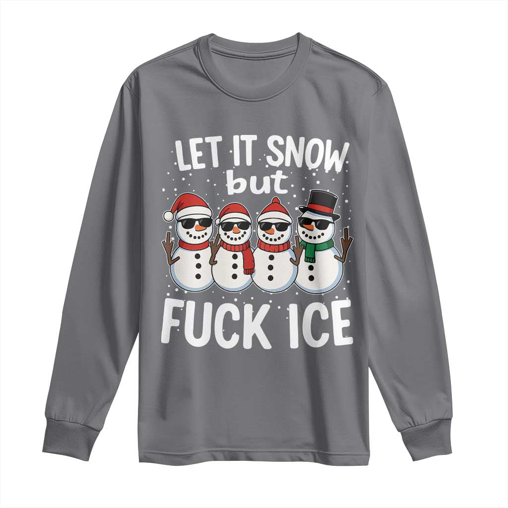 Anti ICE Christmas Long Sleeve Shirt Funny Snowman Cute Finger Let It Snow Funny FDT - Wonder Print Shop