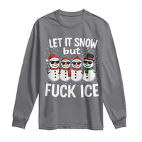 Anti ICE Christmas Long Sleeve Shirt Funny Snowman Cute Finger Let It Snow Funny FDT - Wonder Print Shop