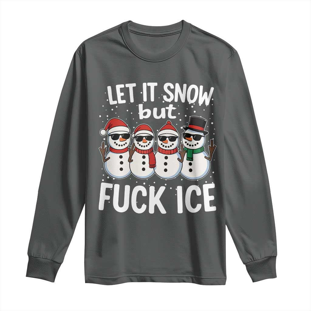 Anti ICE Christmas Long Sleeve Shirt Funny Snowman Cute Finger Let It Snow Funny FDT - Wonder Print Shop