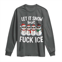 Anti ICE Christmas Long Sleeve Shirt Funny Snowman Cute Finger Let It Snow Funny FDT - Wonder Print Shop