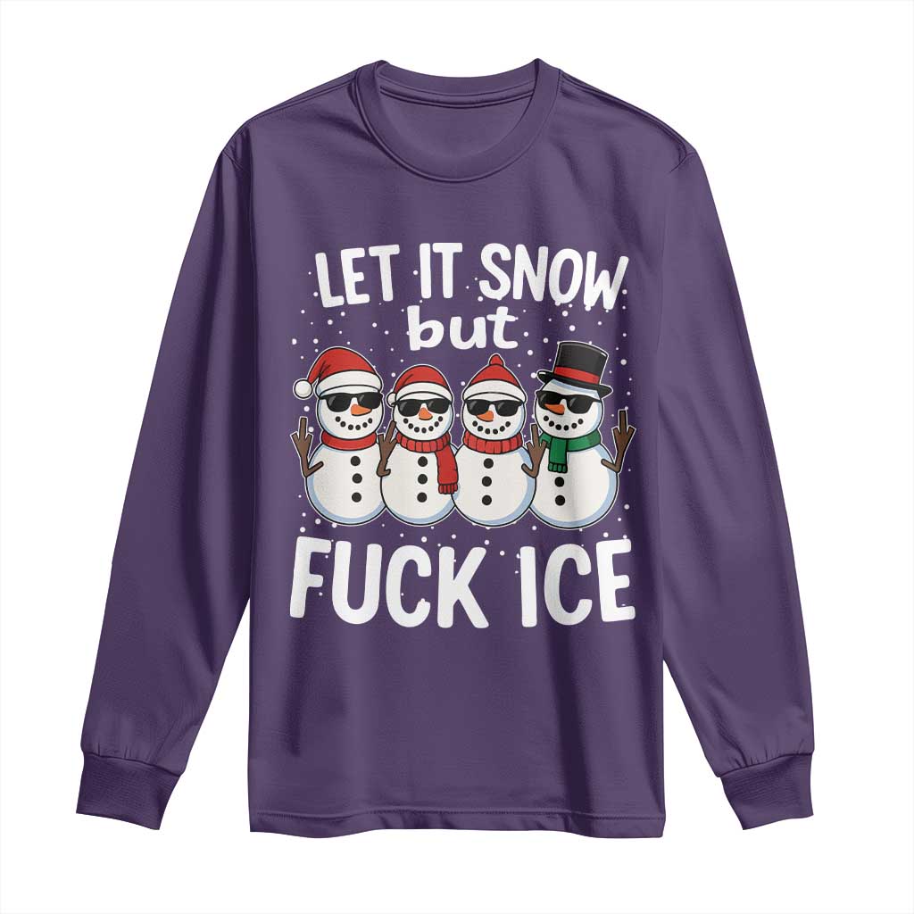 Anti ICE Christmas Long Sleeve Shirt Funny Snowman Cute Finger Let It Snow Funny FDT - Wonder Print Shop